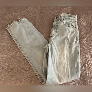 Abercrombie & Fitch Light Blue Distressed Jeans 90s Straight Ultra High Rise 25